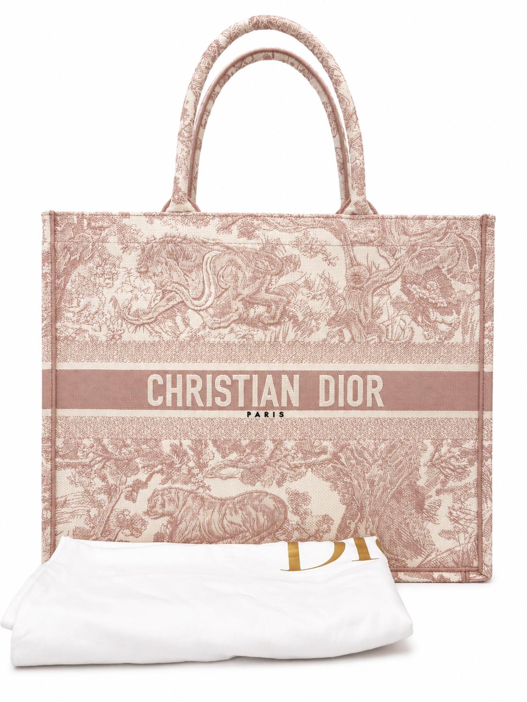 Christian Dior Medium Dioriviera Toile De Jouy Book Tote Rose