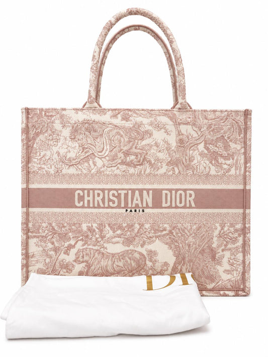 Christian Dior Medium Dioriviera Toile De Jouy Book Tote Rose