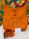 Hermès Orange Clémence Leather Evelyne PM - SKU: LSCC340742