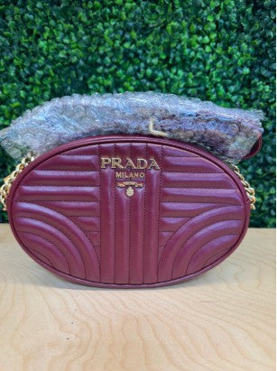 Prada Impunture Diagramme Oval Crossbody Bag