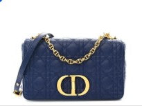 Christian Dior Blue Leather Caro Bag