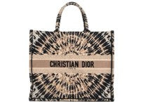 Christian Dior Canvas Embroidered Tie Dye Large Book Tote