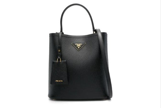 Prada Black Saffiano Leather Panier Handbag