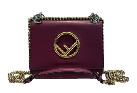 Fendi Red Leather Kan I Logo Crossbody
