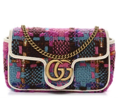 Gucci Tweed Spicy Check Super Mini GG Marmont