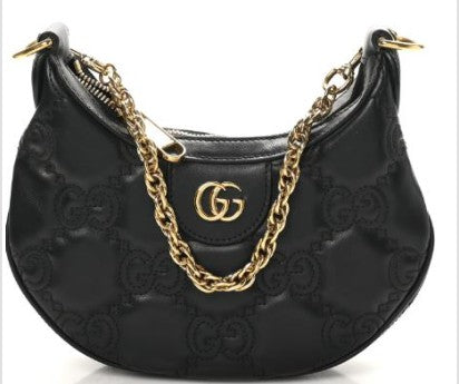 Gucci GG Black Matelasse Mini Hobo Shoulder Bag