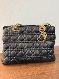 Christian Dior Lady Dior Medium Tote - Black Lambskin