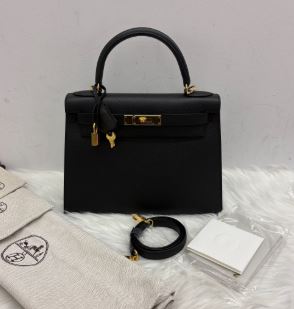 Hermès Black Sellier Kelly 28 -  Stamp T, Year 2015
