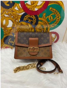 LOUIS VUITTON reverse monogram MM size dauphine gold hardware with straps