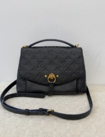 LOUIS VUITTON black monogram blanche crossbody gold hardware with strap