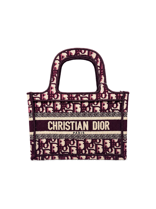 Dior Oblique Burgundy Mini Book Tote - SKU: LSCCJ07280002