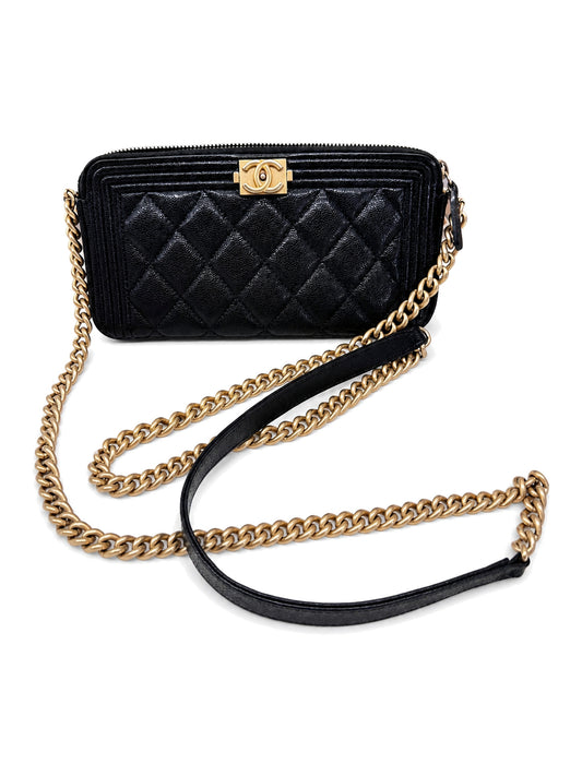Chanel Black Caviar LeBoy Wallet On Chain - SKU: LSCCJ07280020