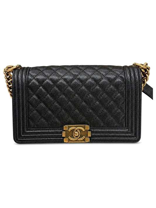 Chanel Black Old Medium LeBoy Shimmer Leather - SKU: LSCCJ07280039