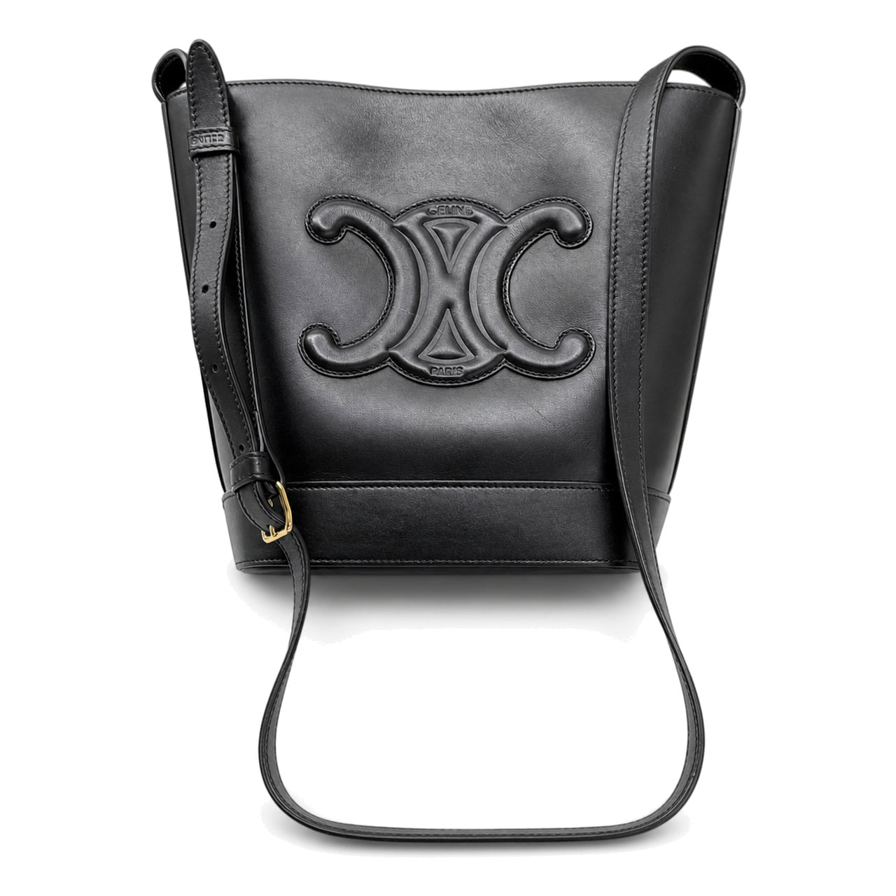 Celine Black Cuir Triomphe Bucket Bag - SKU: LSCCJ07280064