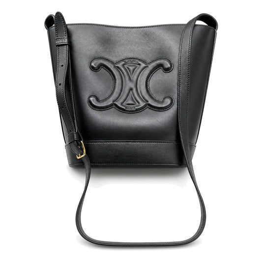 Celine Black Cuir Triomphe Bucket Bag - SKU: LSCCJ07280064
