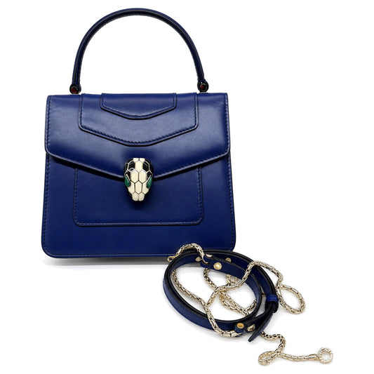 Bulgari Royal Blue Top Handle Serpenti Two-Way Bag - SKU: LSCCJ07280072