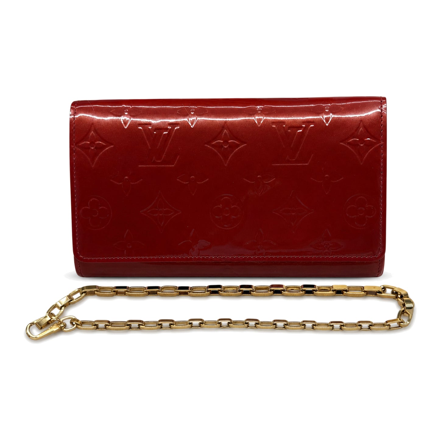 Louis Vuitton Red Patent Leather Wallet On Chain - SKU: LSCCJ07280082
