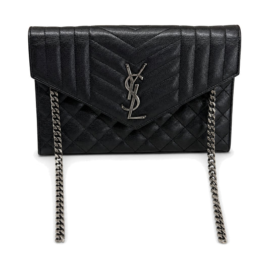 Saint Laurent Chain Wallet Mixed Matelassé Leather Medium - SKU: LSCCJ07280090