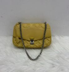 Louis Vuitton yellow puffy leather flap shoulder bag SHW with clochette and entrupy - SKU: LSCJ080470