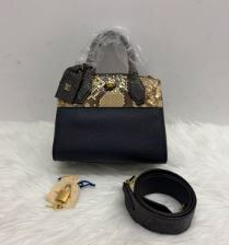 Louis Vuitton navy small size steamer with python comes with strap lock and key - SKU: LSCJ080482