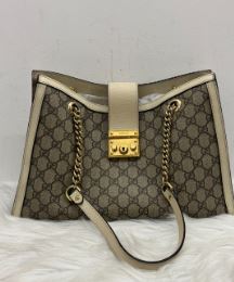 Gucci Canvas And White Leather Medium Padlock Tote - SKU: LSCJ08110107