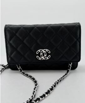 Chanel Black Caviar Wallet On Chain