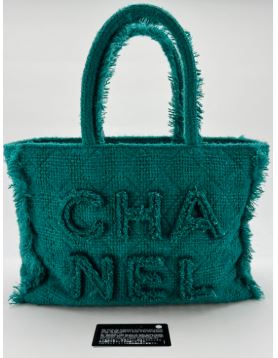 Chanel Teal Tweed Pharrel Williams Collab Tote Bag Series 29