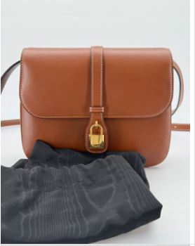 Celine Brown Calf Leather Tabou Crossbody