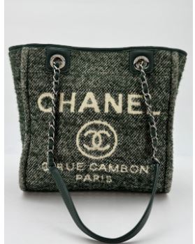 Chanel Green Tweed Tote