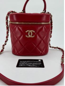 Chanel Red Lambskin Trendy Vanity Bag Series 29