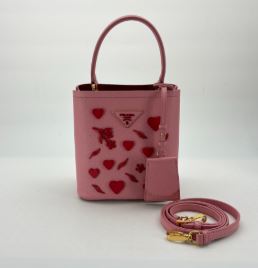Prada Pink Limited Edition Saffiano Bucket Bag