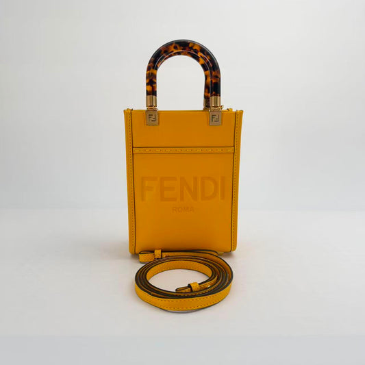 Fendi Yellow Mini Sunshine Crossbody Bag with Shoulder Strap - SKU: LSCJ082600109
