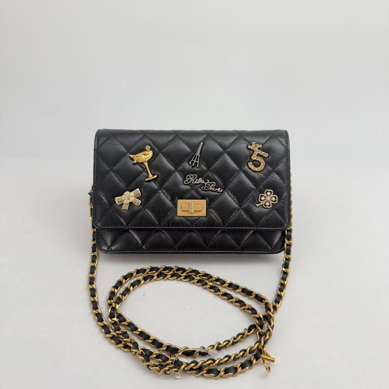 Chanel Black Lucky Charms Wallet on Chain with Gold Hardware and Seal, Series 24, 2017–2018 - SKU: LSCJ082600116