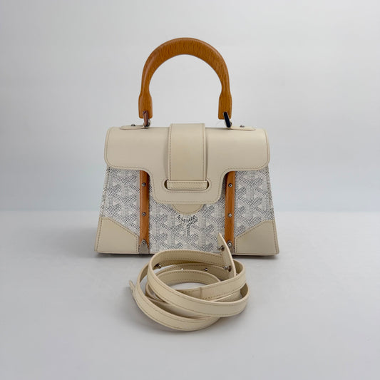 Goyard White Small Saïgon Crossbody Bag with Shoulder Strap - SKU: LSCJ082600132