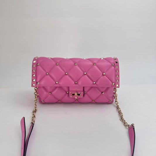 Valentino Pink Rockstud Crossbody with Champagne Gold Hardware - SKU: LSCJ082600139