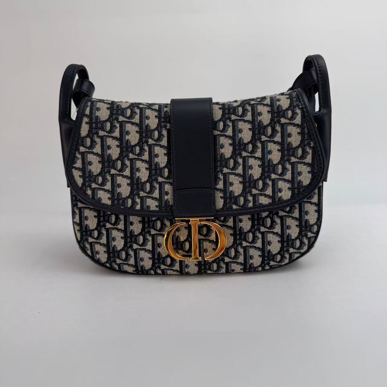 Dior Navy Oblique Flap Crossbody with Gold Hardware - SKU: LSCJ082600167