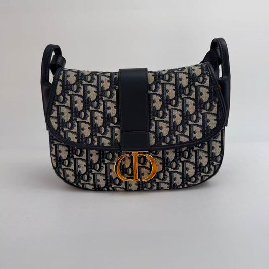 Dior Navy Oblique Flap Crossbody with Gold Hardware - SKU: LSCJ082600167