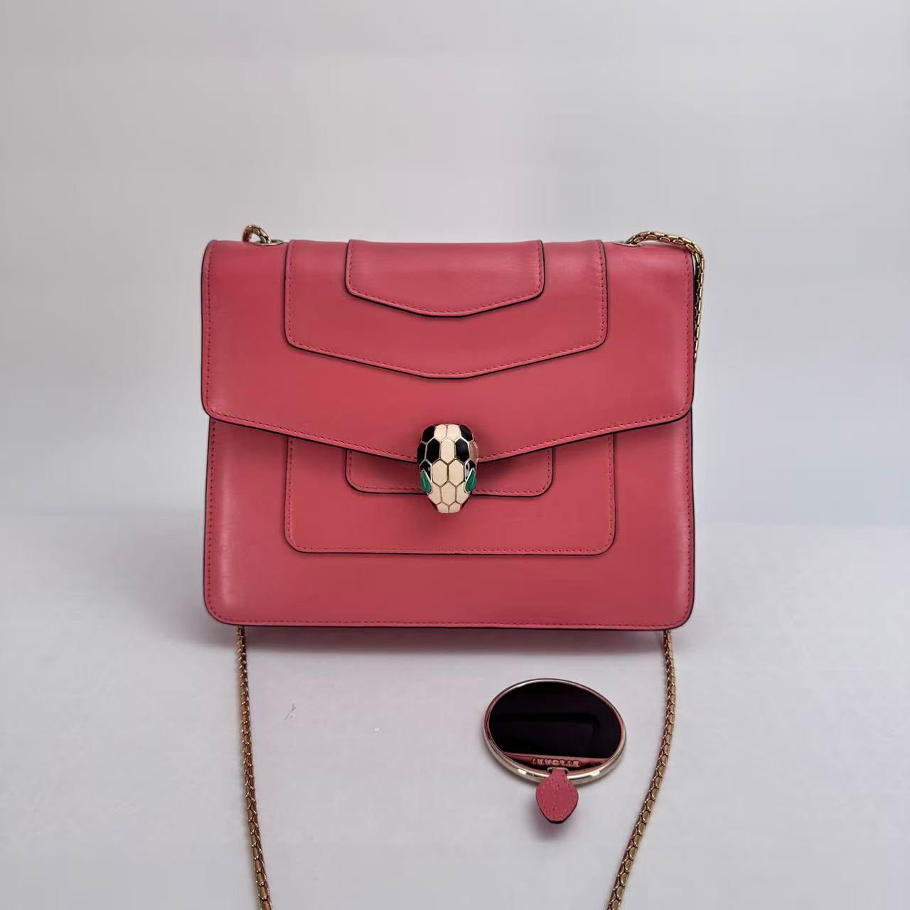 Bvlgari Coral Serpenti Crossbody Bag with Champagne Gold Hardware and Mirror - SKU: LSCJ082600175