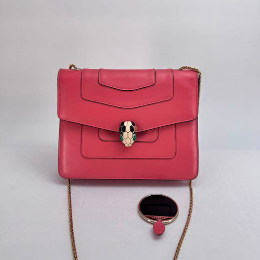 Bvlgari Coral Serpenti Crossbody Bag with Champagne Gold Hardware and Mirror - SKU: LSCJ082600175