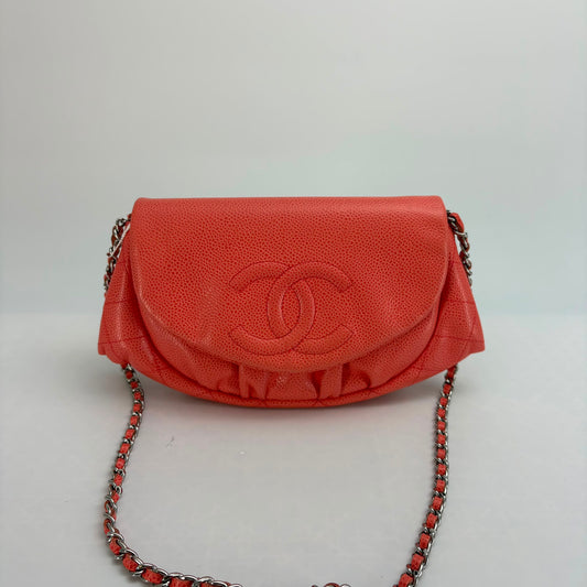 Chanel Coral Timeless Wallet on Chain with Silver Hardware and Seal, Series 17 - SKU: LSCJ082600178