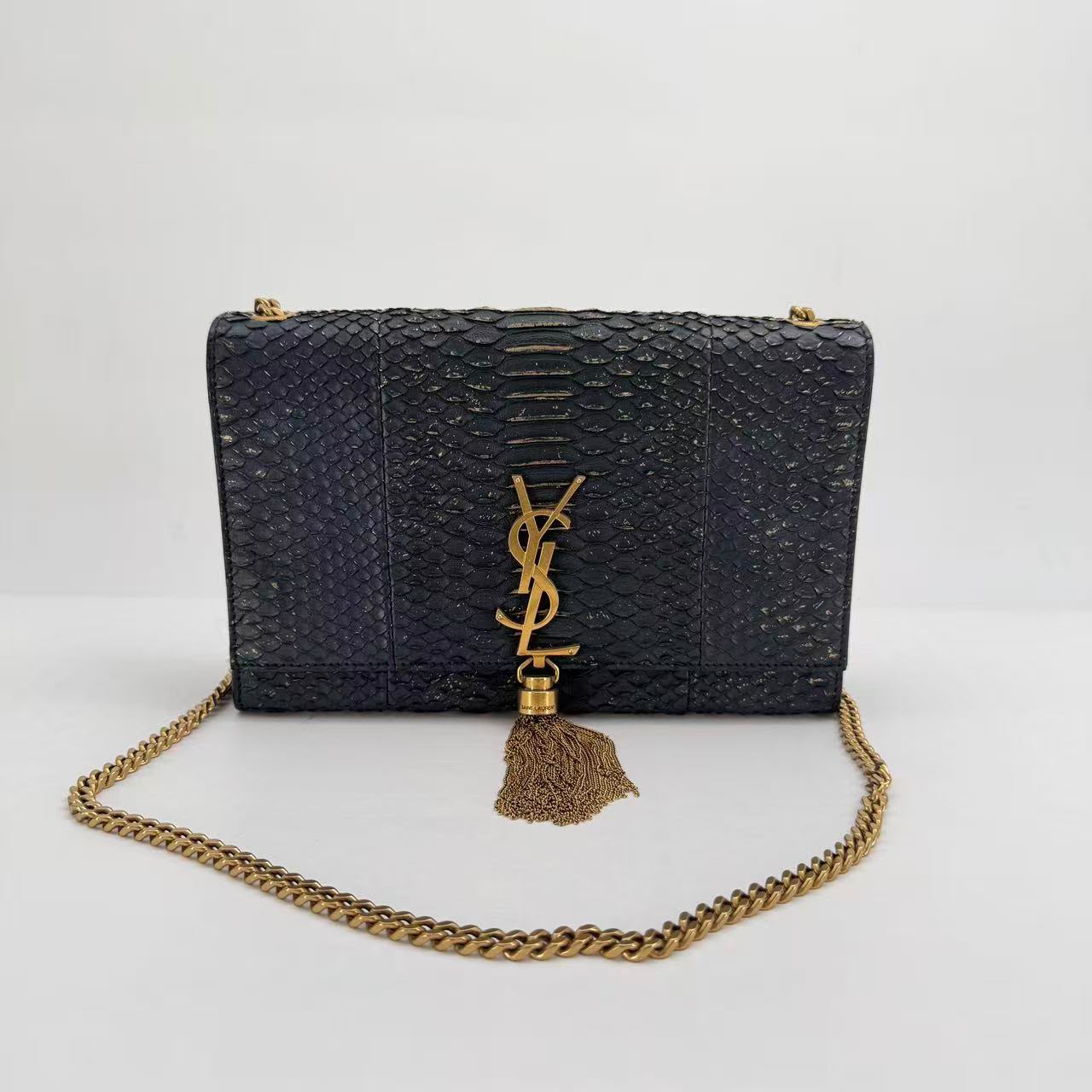 YSL Black Python Flap Crossbody - SKU: LSCJ08260044
