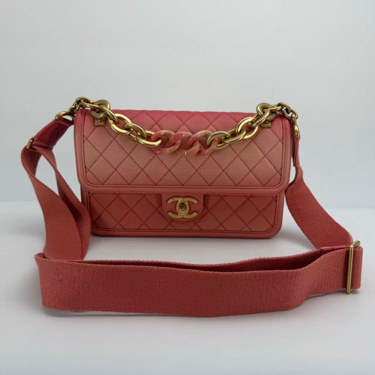 Chanel sunset Pink Caviar Leather Flap Bag - Series 27 - SKU: LSCJ08260062
