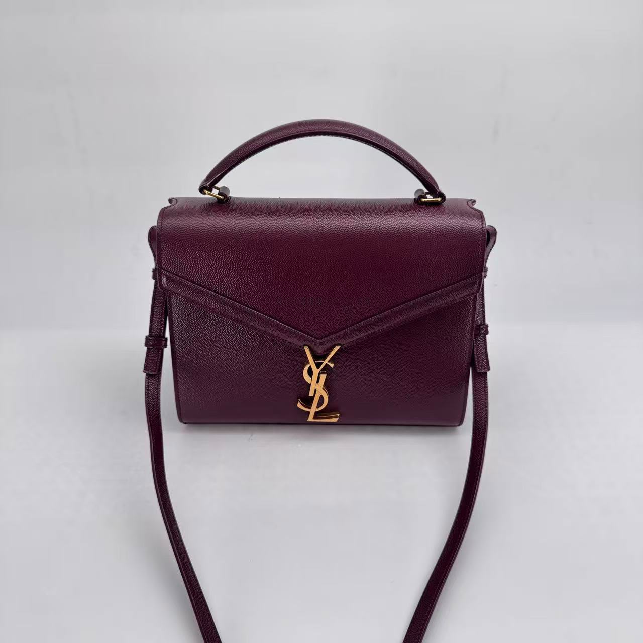 YSL Burgundy Cassandra Medium Crossbody - SKU: LSCJ08260073