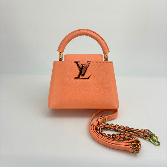 Louis Vuitton Salmon Pink Leather Mini Capucine - SKU: LSCJ0826008