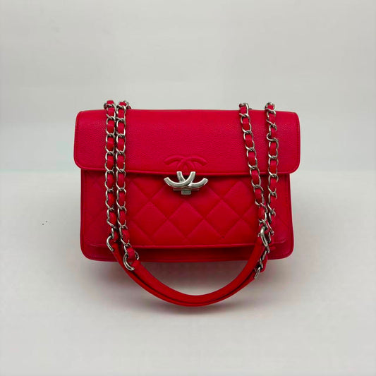 Chanel Red Caviar Flap Bag, Series 23, Year 2017