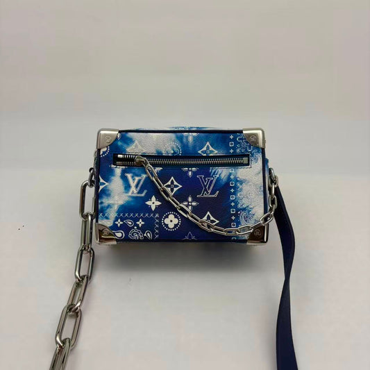 Louis Vuitton Mini Soft Trunk, Blue Tie-Dye Monogram, Microchipped
