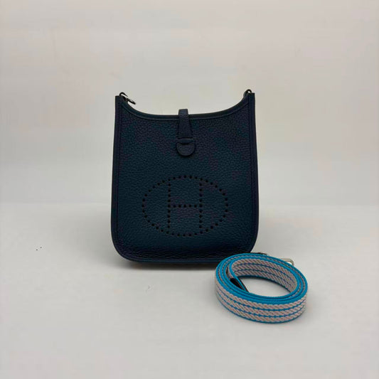 Hermès Mini Evelyne TPM, Navy Blue Taurillon Clemence Leather, W Stamp (2024)