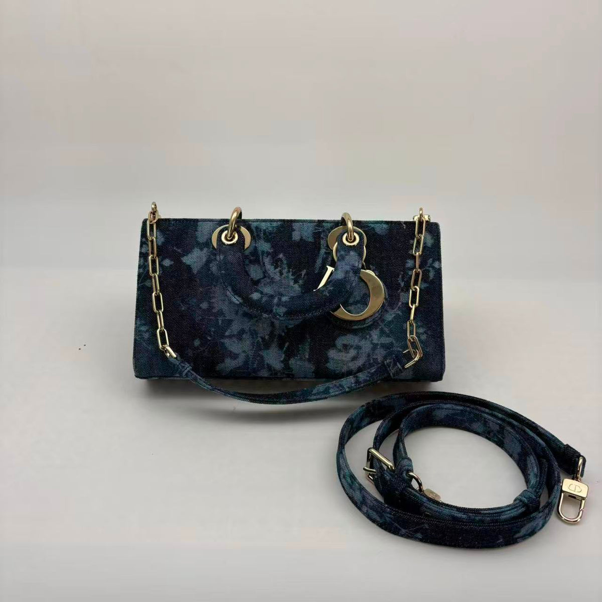 Dior East-West Lady Dior Medium, Blue Tie-Dye Denim