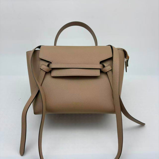 Celine Small Belt Bag, Beige Leather