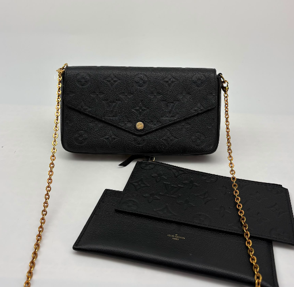 Louis Vuitton Black Empreinte Félicie Pochette, With Inserts